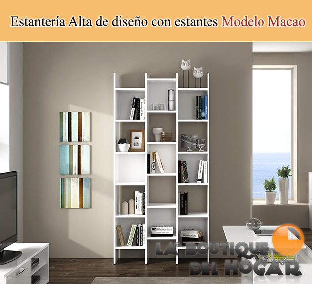 Estantería Alta de diseño con estantes Modelo Macao