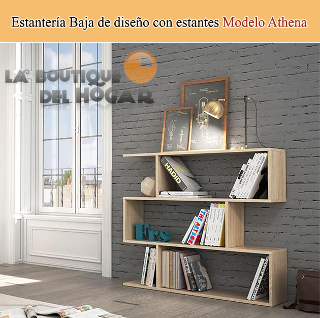 Estantería Baja de diseño con estantes Modelo Athena