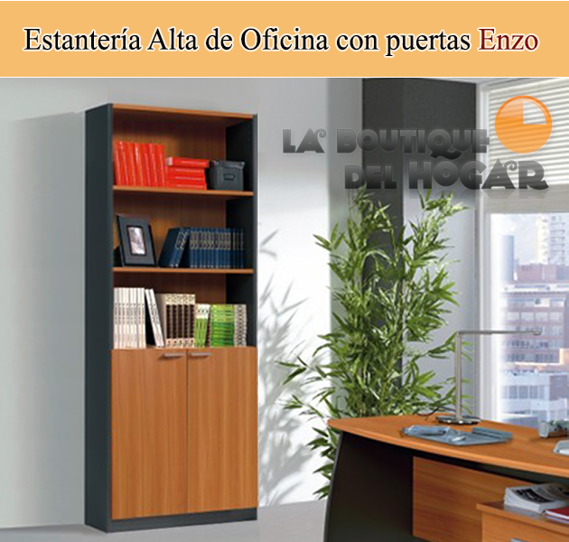Estantería Alta de oficina con puertas y estantes Modelo Enzo
