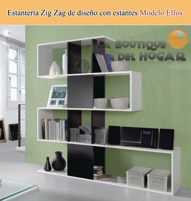Estantería Zig Zag de diseño con estantes Modelo Elfos