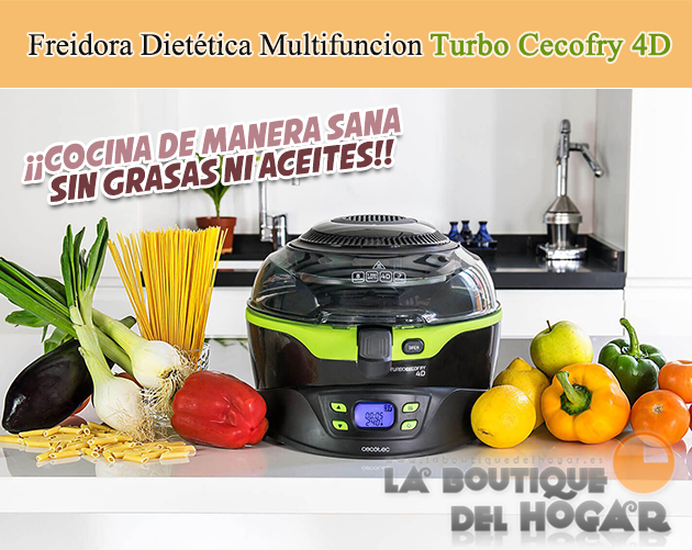 Freidora Dietética Multifuncion sin aceite Turbo Cecofry 4D - 3 litros