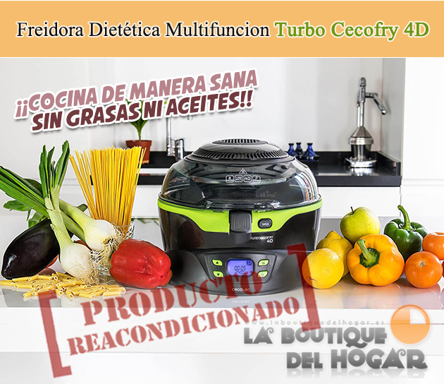 Freidora Dietética Multifuncion sin aceite Turbo Cecofry 4D - 3 litros