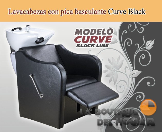 Lavacabezas con pica blanca y respaldo ergonómico Modelo Straight Line Black