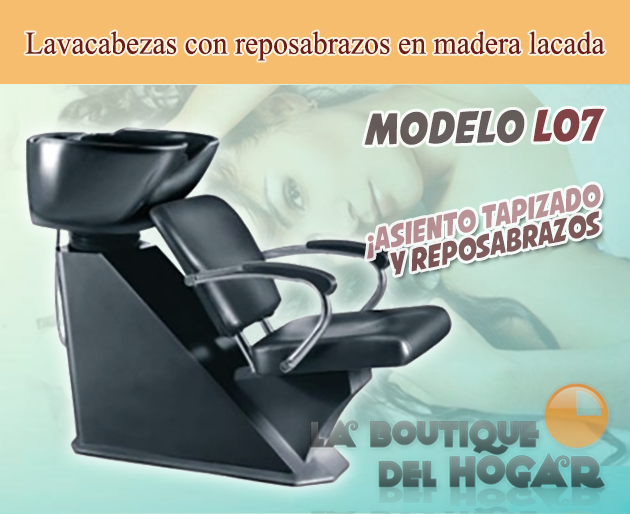 Lavacabezas con reposabrazos en madera Modelo L07 - color negro