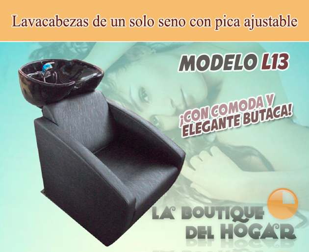 Lavacabezas de un seno con pica ajustable Modelo L13 - color negro