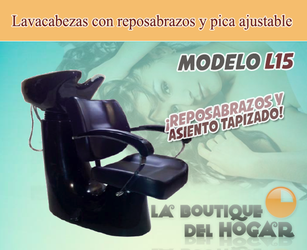 Lavacabezas con reposabrazos y pica ajustable Modelo L15 - color negro