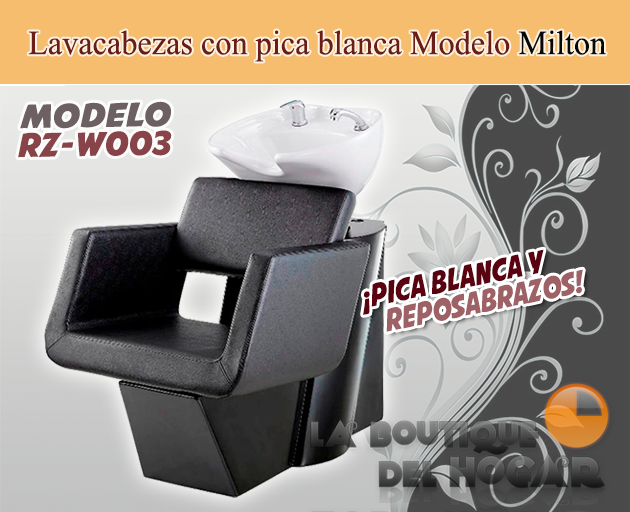 Lavacabezas Gama Alta con pica blanca Milton Modelo RZ-W003