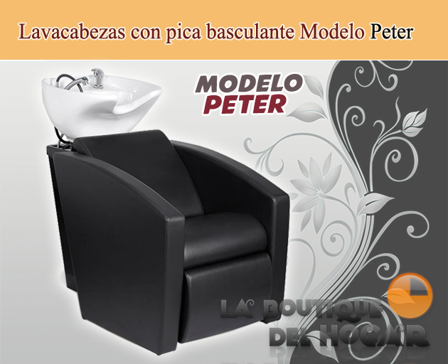 Lavacabezas con pica blanca y respaldo ergonómico Modelo Peter