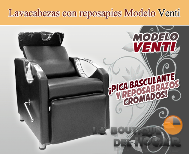 Lavacabezas con pica abatible y reposapies reclinable Modelo Venti