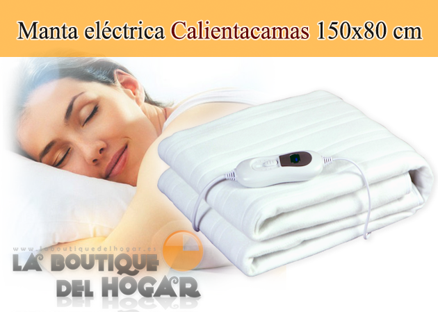 Manta eléctrica Calientacamas Individual con mando 150x80 cm