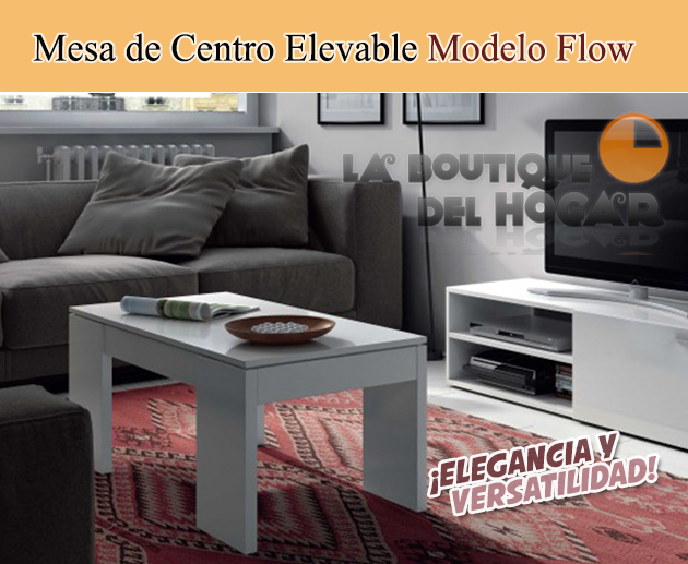Mesa de Centro elevable con revistero para comedor Modelo Flow