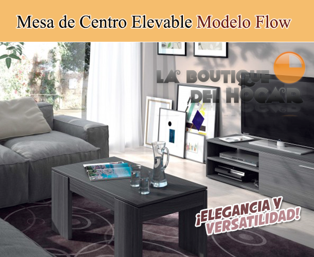 Mesa de Centro elevable con revistero para comedor Modelo Flow