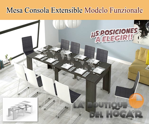 Mesa Consola Extensible para salón comedor o cocina Modelo Funzionale