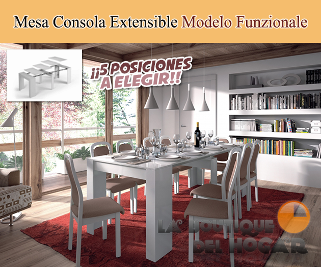 Mesa Consola Extensible para salón comedor o cocina Modelo Funzionale