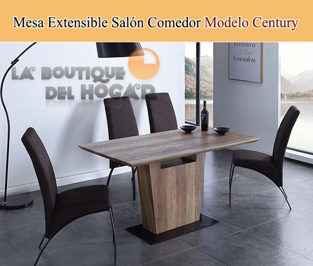 Mesa Extensible para salón comedor Modelo Century - Color Nogal