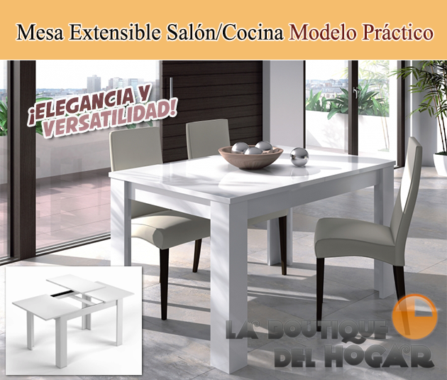 Mesa Extensible para salón comedor o cocina Modelo Práctico - Color ... Mesa Extensible para salón comedor o cocina Modelo Práctico - Color ...