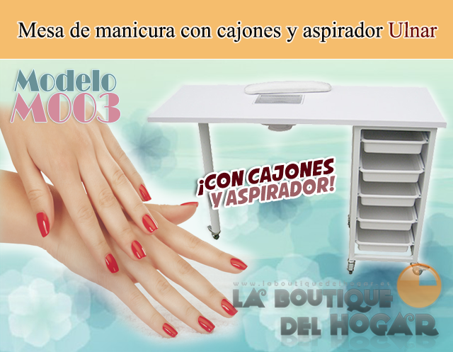 Mesa de manicura con cajones y aspirador Ulnar Modelo WK-M003