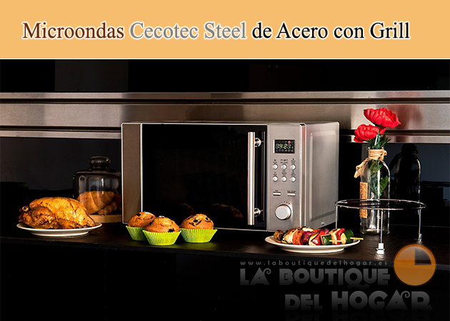 Microondas Cecotec Steel de Acero Inoxidable con Grill