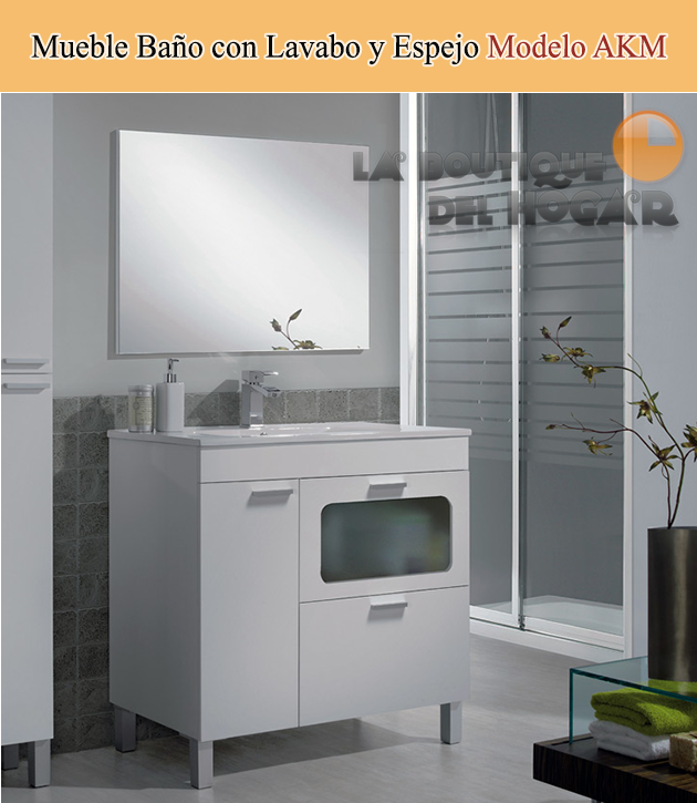 Mueble de Baño con Lavabo y Espejo Modelo AKM