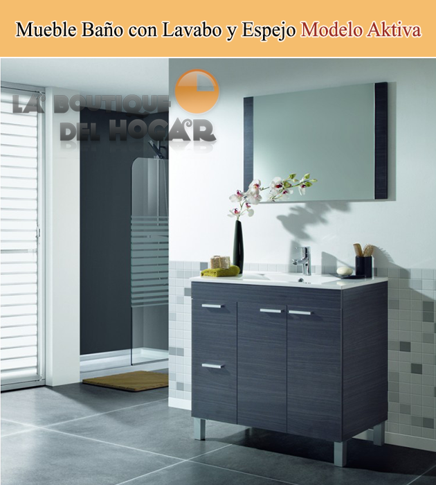 Mueble de Baño con Lavabo y Espejo Modelo Aktiva