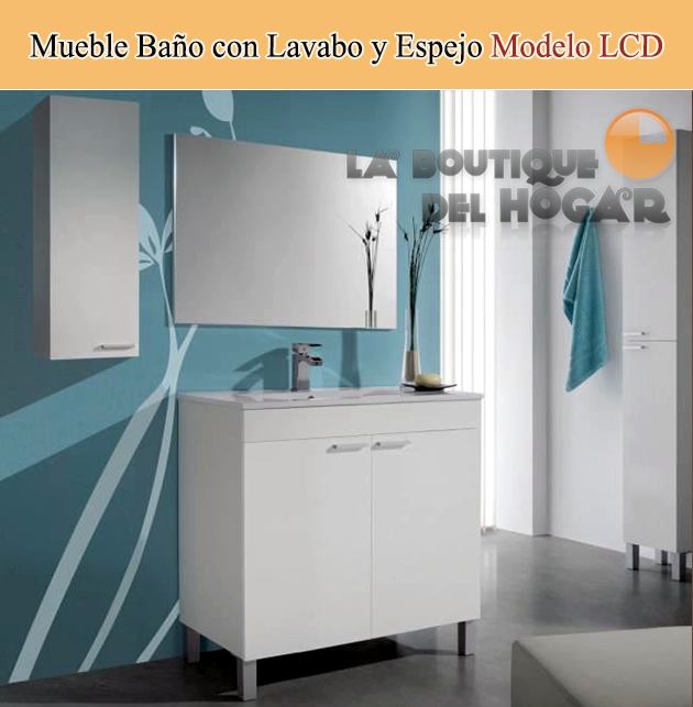 Mueble de Baño con Lavabo y Espejo 2 puertas Modelo LCD