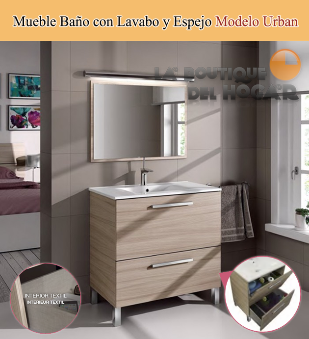 Mueble de Baño con Lavabo y Espejo Modelo Urban