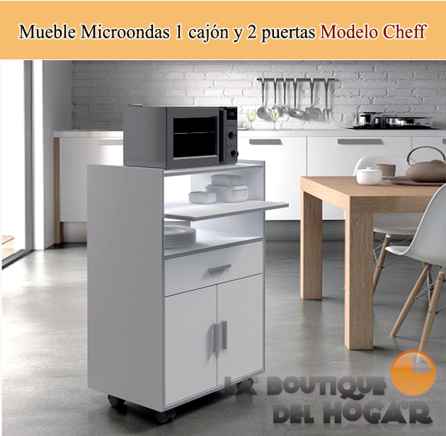 Mueble Microondas con 1 cajón y 2 puertas Modelo Cheff