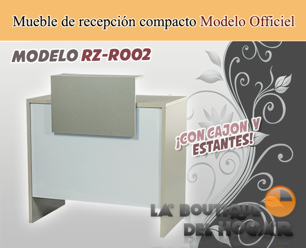 Mueble de recepción compacto con cajón y estantes Officiel Modelo RZ-R002