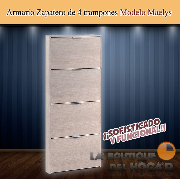 Zapatero de 4 trampones Modelo Maelys - Color Roble