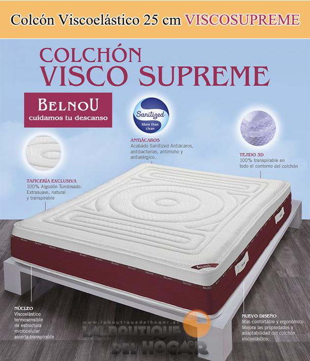 Colchón Viscoelástico Belnou VISCOSUPREME 25 cm