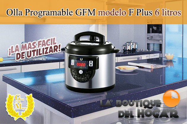 Olla Programable GFM modelo F Plus con Cubeta de Cerámica y Voz – 6 litros