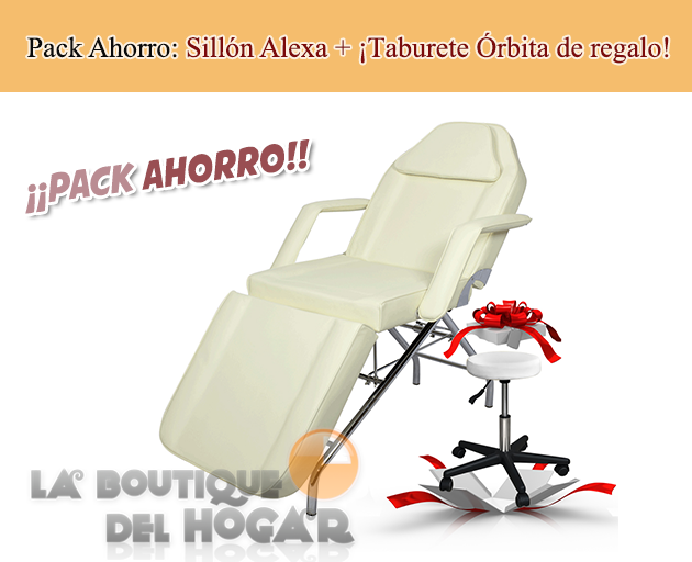 Pack Camilla de estética fija de tres cuerpos Modelo Alexa (Color a elegir) + ¡Taburete Órbita de regalo!