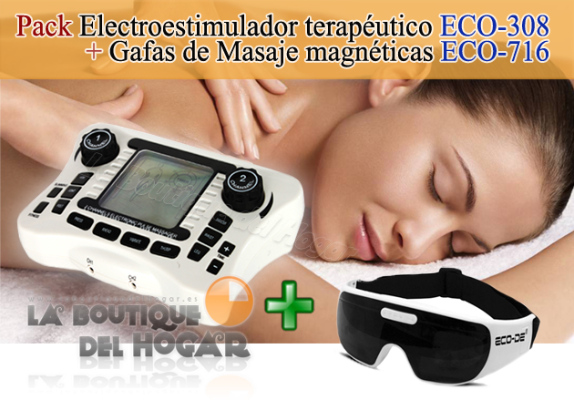 Electroestimulador terapéutico ECO-308 + Gafas de masaje magnéticas ECO-716