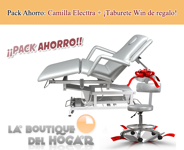 Camilla de Masaje eléctrica de 3 cuerpos con 3 motores Modelo Electtra + ¡Taburete Win de regalo!