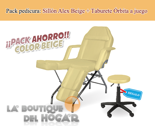 Pack pedicura: Sillón podología fijo + Taburete ergonómico