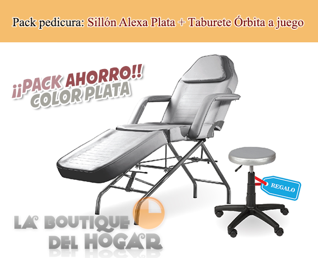 Pack pedicura: Sillón podología fijo Alexa + Taburete ergonómico