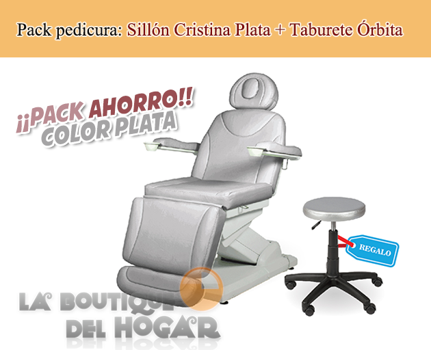 Pack pedicura: Sillón podología Cristina + Taburete ergonómico