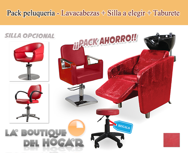 Pack peluquería: Lavacabezas Cubo + Silla a elegir + Taburete