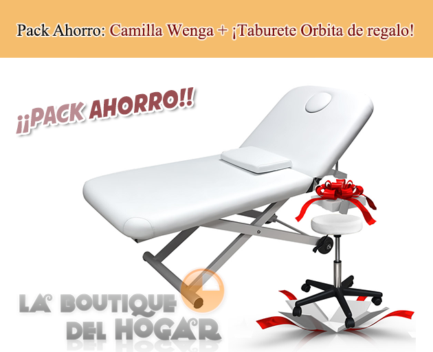 Pack Camilla de masaje eléctrica de 2 cuerpos Wenga + ¡Taburete Órbita de regalo!
