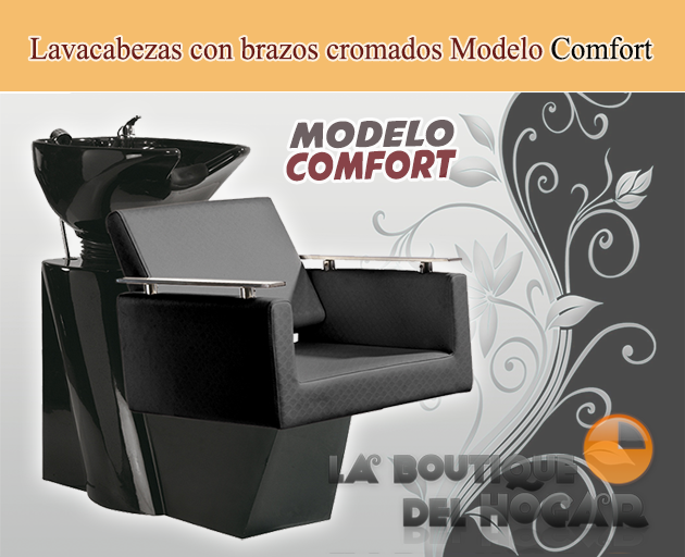 Lavacabezas con pica negra y brazos cromados Modelo Comfort Negro