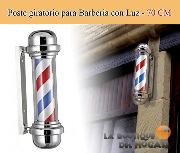 Poste giratorio para Barberia y Peluquería con Luz 50 CM