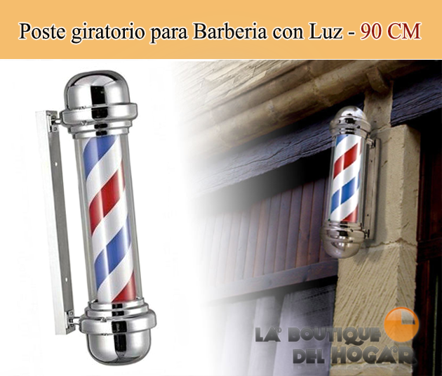 Poste giratorio para Barberia y Peluquería con Luz 90 CM