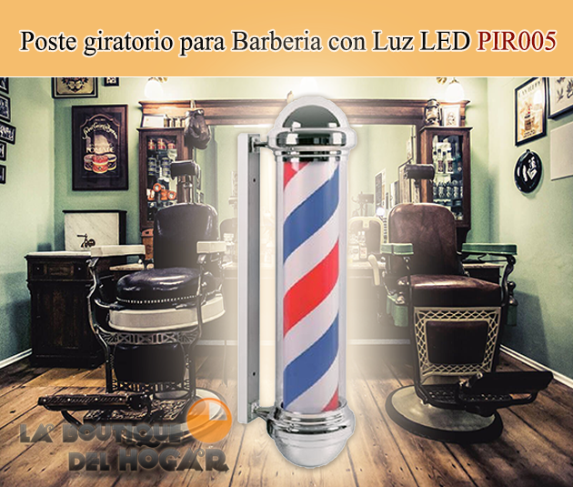 Poste giratorio para Barberia y Peluquería con Luz LED PIR005