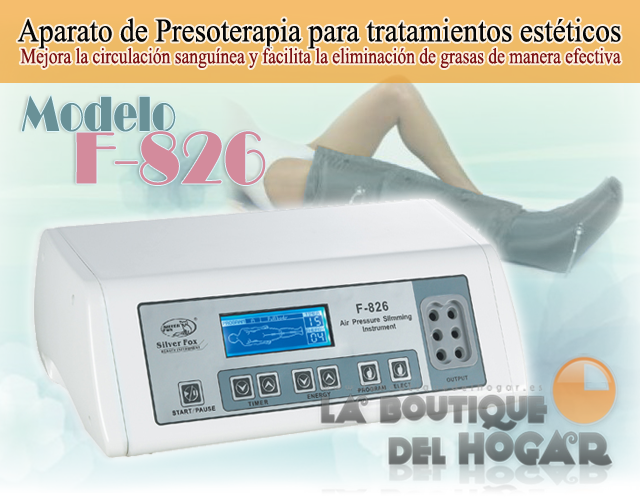 Aparato de Presoterapia F-826 para tratamientos estéticos
