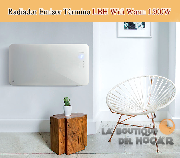 Radiador Emisor Término con cristal templado y App móvil LBH Wifi Warm 1500