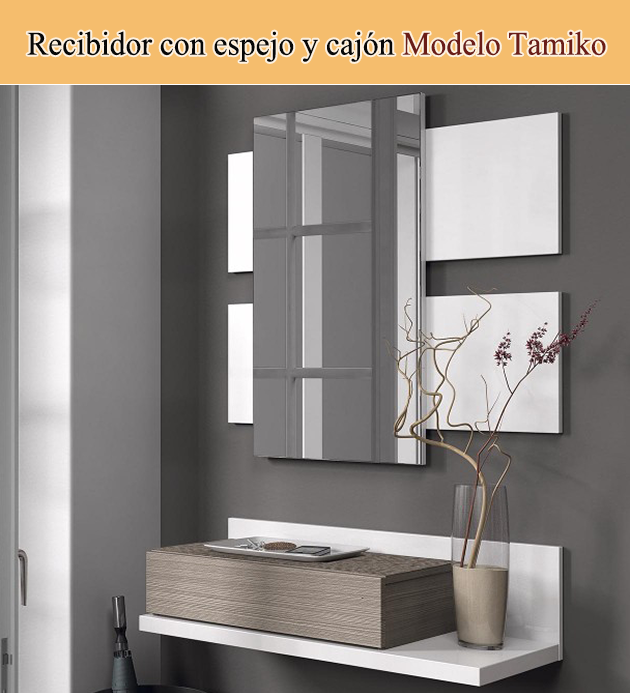 Recibidor con espejo y cajón Modelo Tamiko