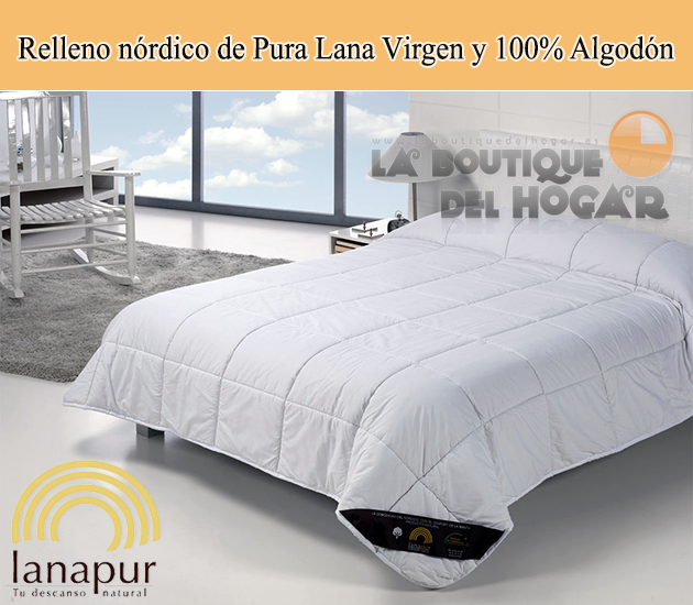 Relleno nórdico Lanapur de 100% Pura Lana Virgen y tejido 100% Algodón