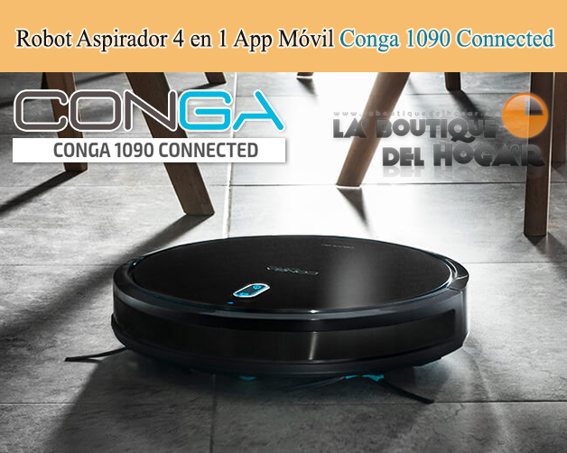 Robot Aspirador Inteligente con App Móvil y Tanque Mixto Conga 1090 Connected