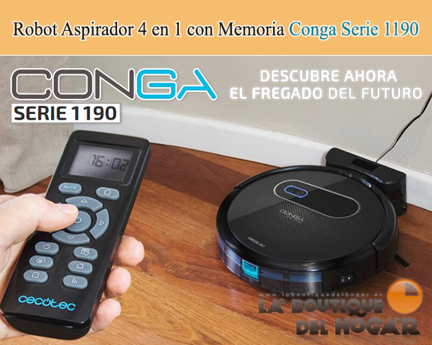Robot Aspirador Inteligente con Control de Memoria Conga Serie 1190