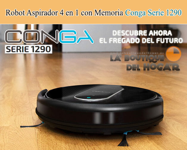 Robot Aspirador Inteligente con Control de Memoria y Muro Magnético Conga Serie 1290